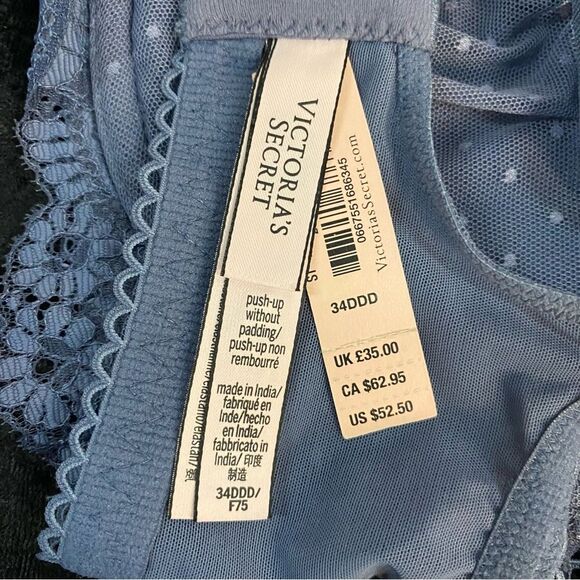 Victoria’s Secret 34DDD Bra NWT Dream Angels VS Push up without padding Blue - Picture 7 of 8
